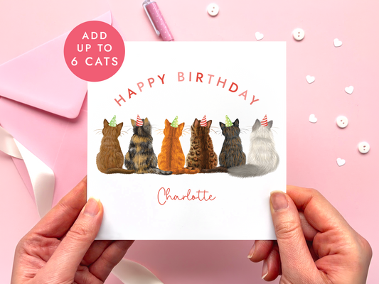 Personalised Cats Birthday Card for Him or Her
