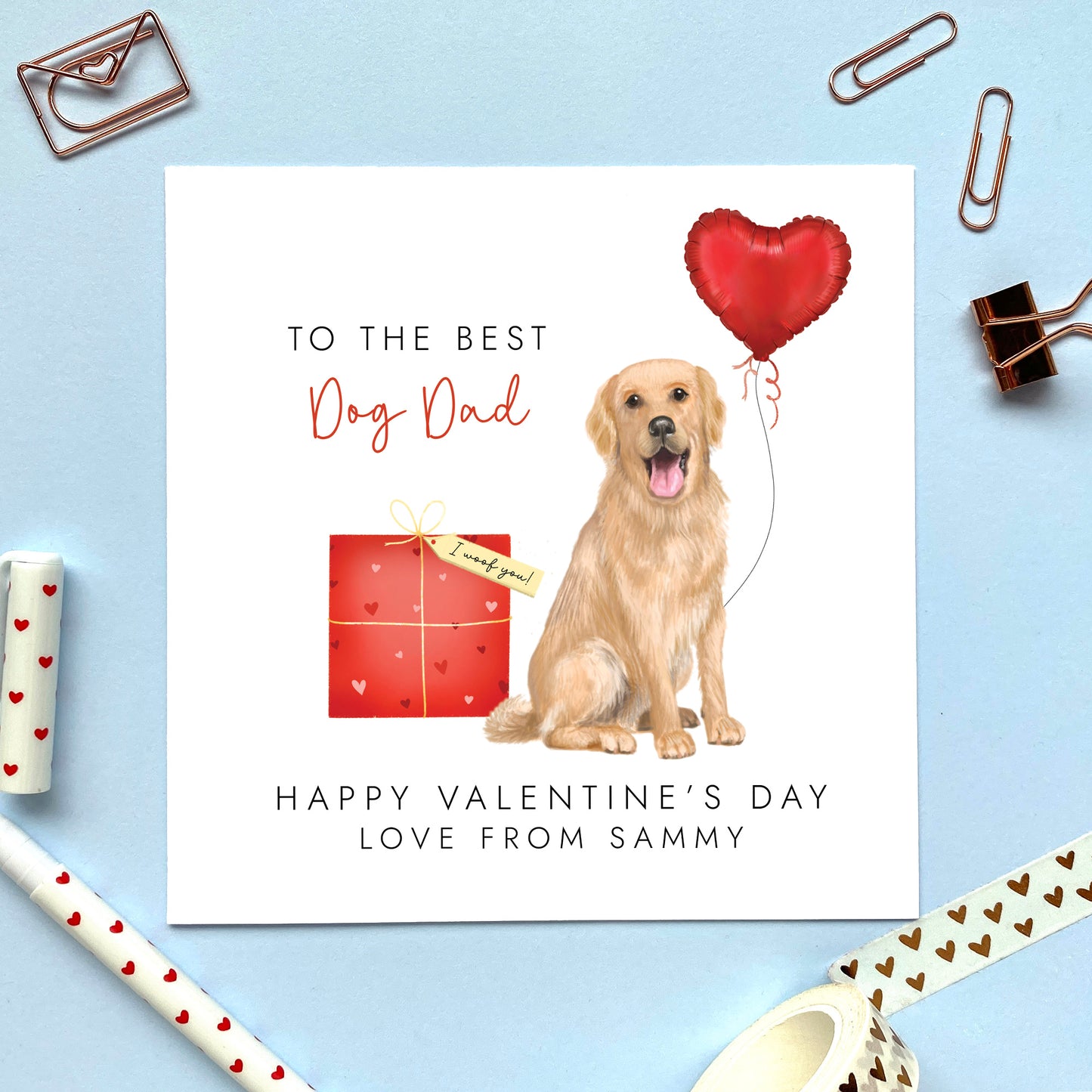 Personalised From the Dog Valentine's Day Card - Golden Retriever