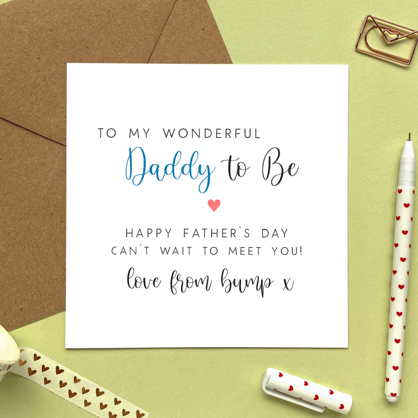Personalised Daddy to Be Fathers Day Card