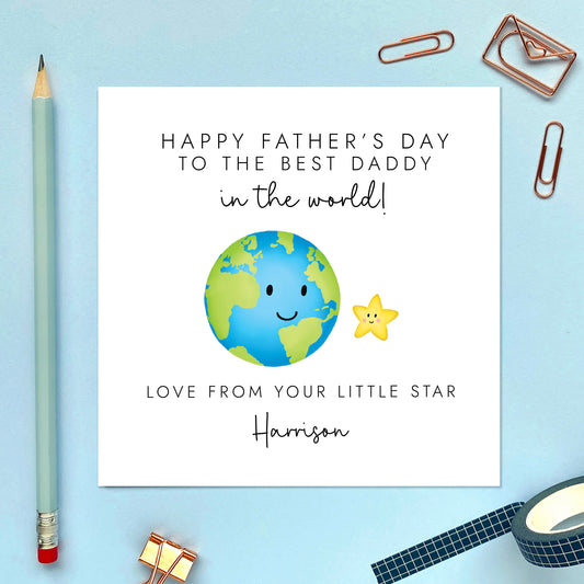 Best Daddy in the World Fathers Day Card from 2 Children