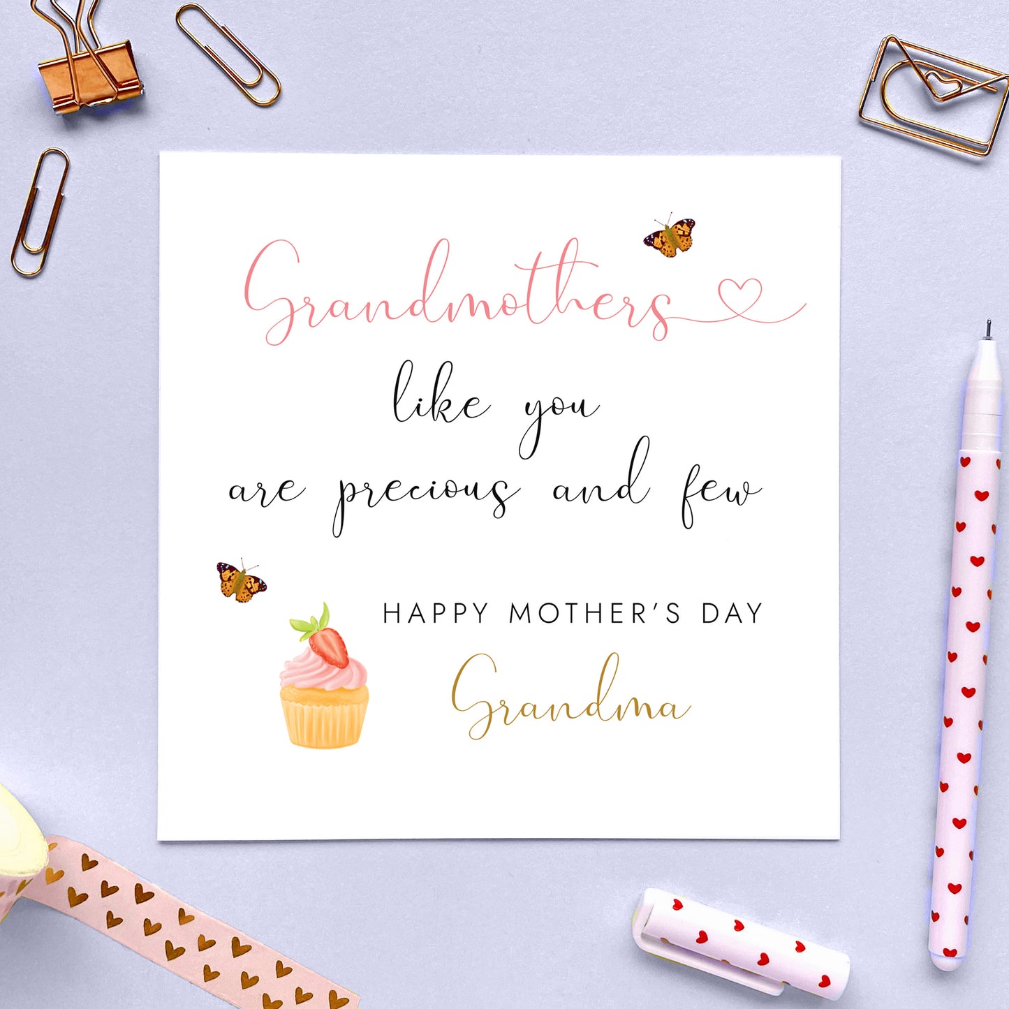 This sentimental Mother's Day card for Grandma features the wording: 'Grandmothers like you are precious and few'.