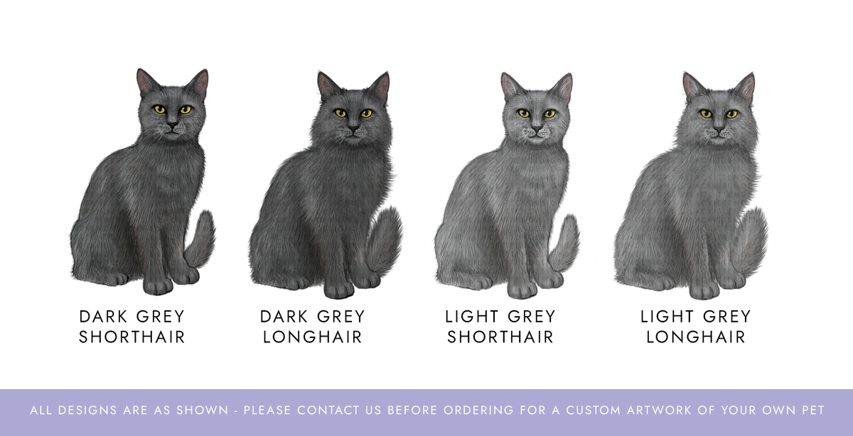 Personalised Grey Cat Christmas Card