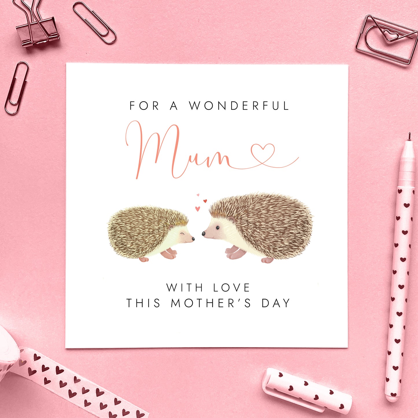 Personalised Hedgehogs Mother's Day Card for Mum