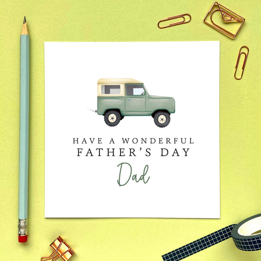 Classic 4x4 Car Fathers Day Card for Grandad