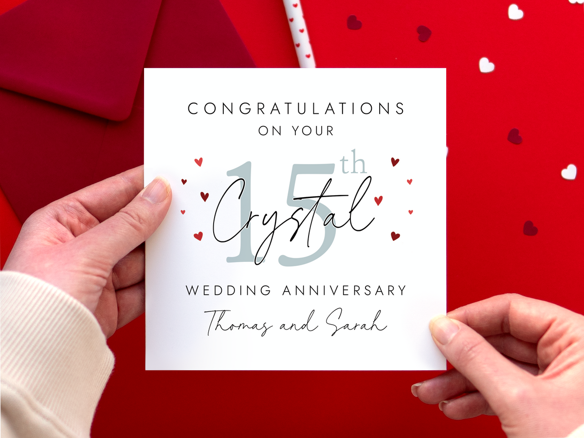 Personalised 15th Wedding Anniversary Card for Couple