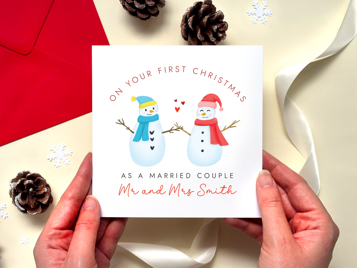 Personalised 1st Christmas as a Married Couple Xmas Card