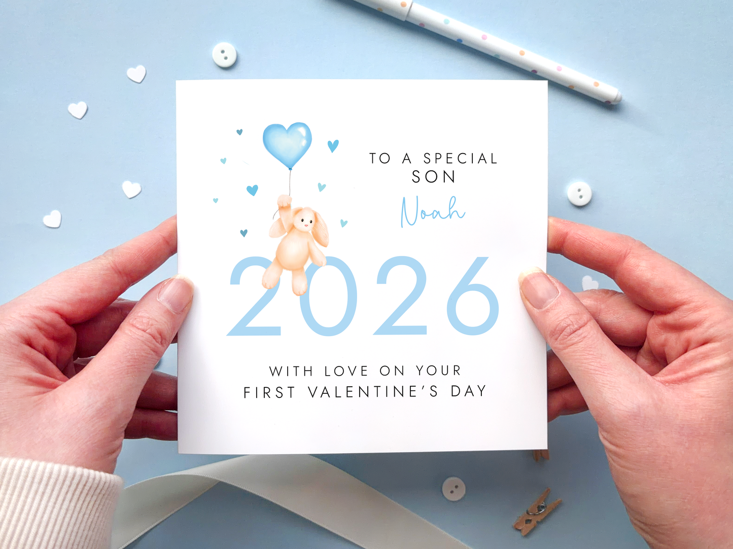 Personalised 1st Valentine's Day Card for Baby Boy