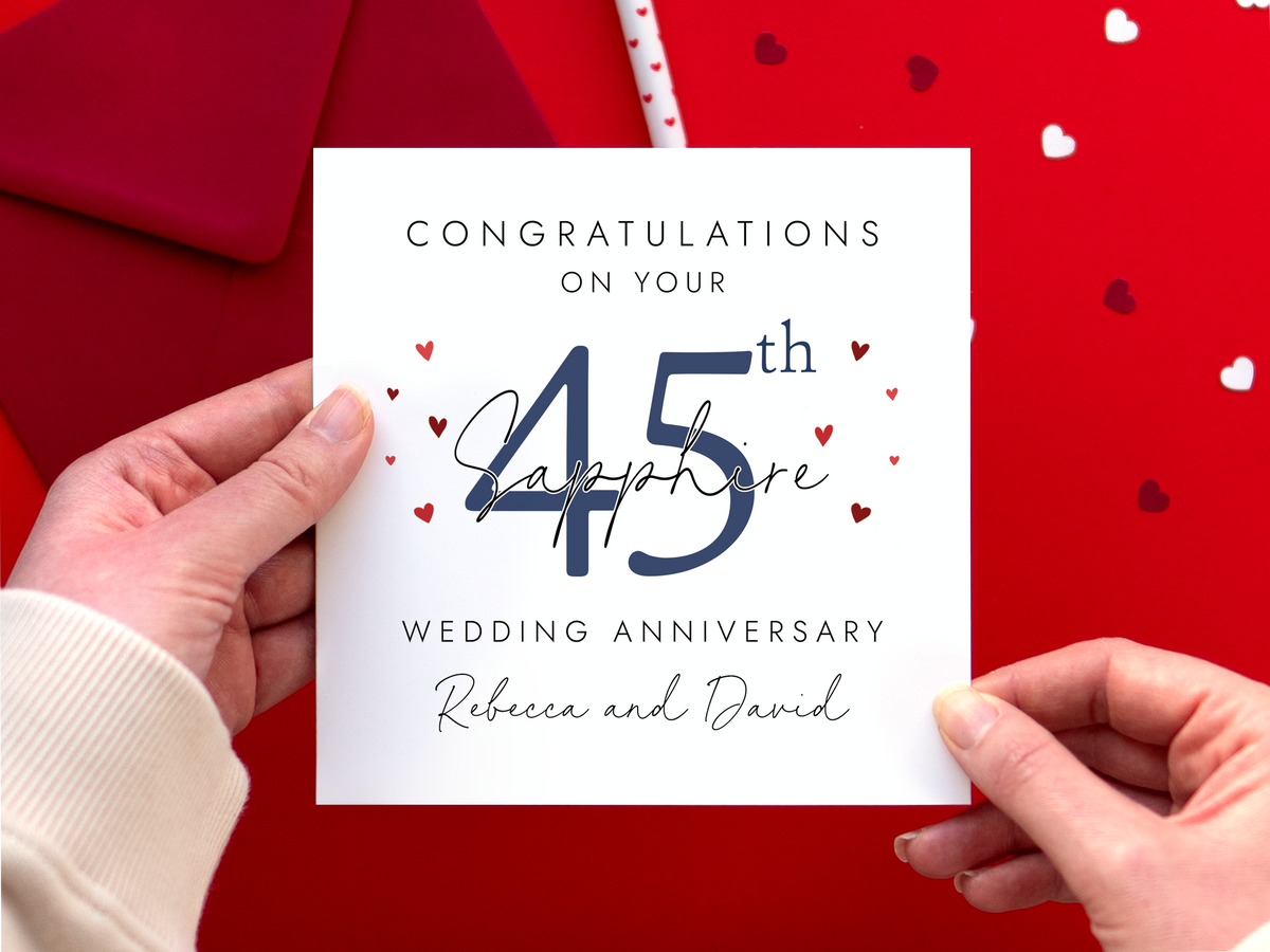 Personalised 45th Wedding Anniversary Card for Couple