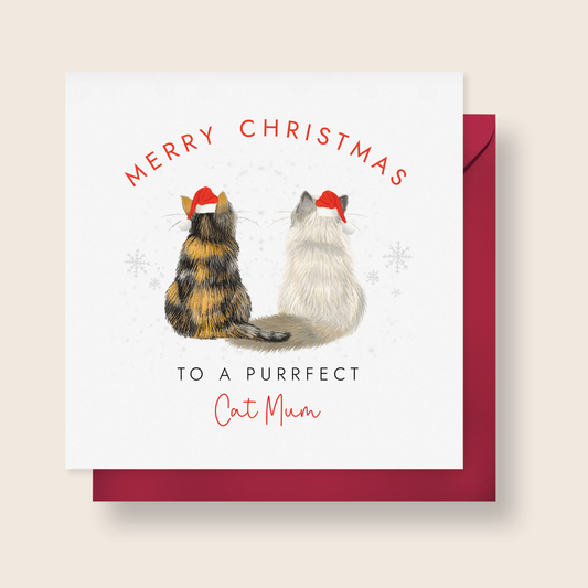 Personalised From the Cats Christmas Card for Cat Mum
