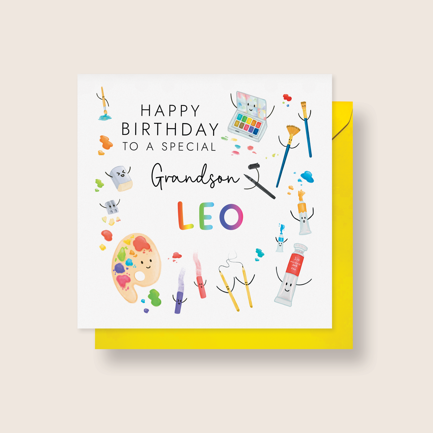 Personalised Artist Birthday Card for Grandson