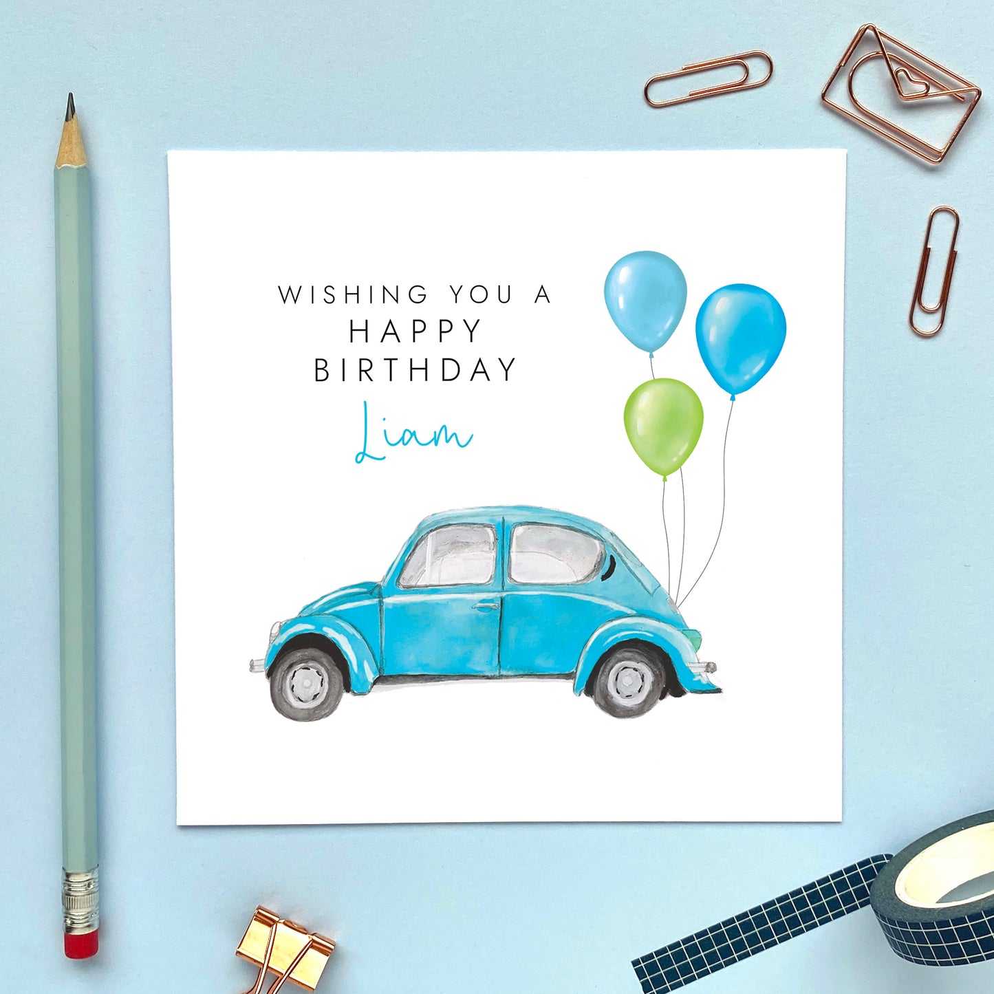 Personalised Classic Car Birthday Card