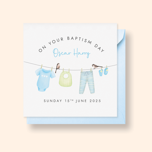 Personalised Christening Card for Boy