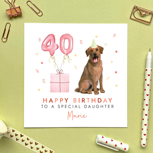 Chocolate Labrador Birthday Card for Her