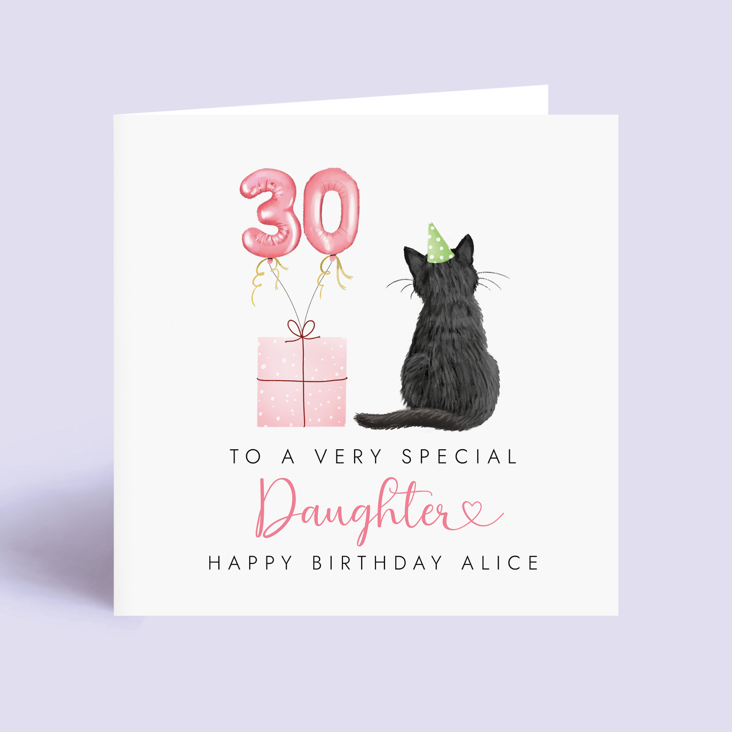 Personalised Cat Birthday Card for Daughter