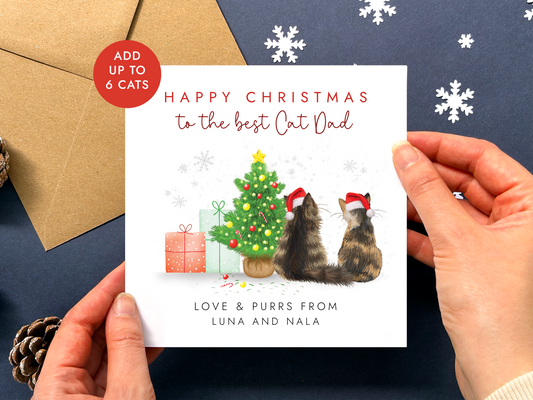Personalised Cat Dad Christmas Card from the Cat