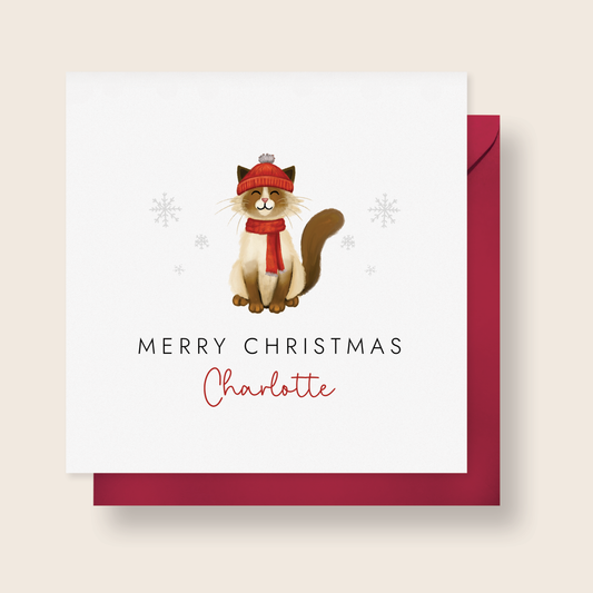 Personalised Cat Christmas Card
