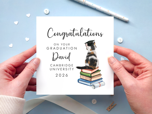 Personalised Cat Graduation Card