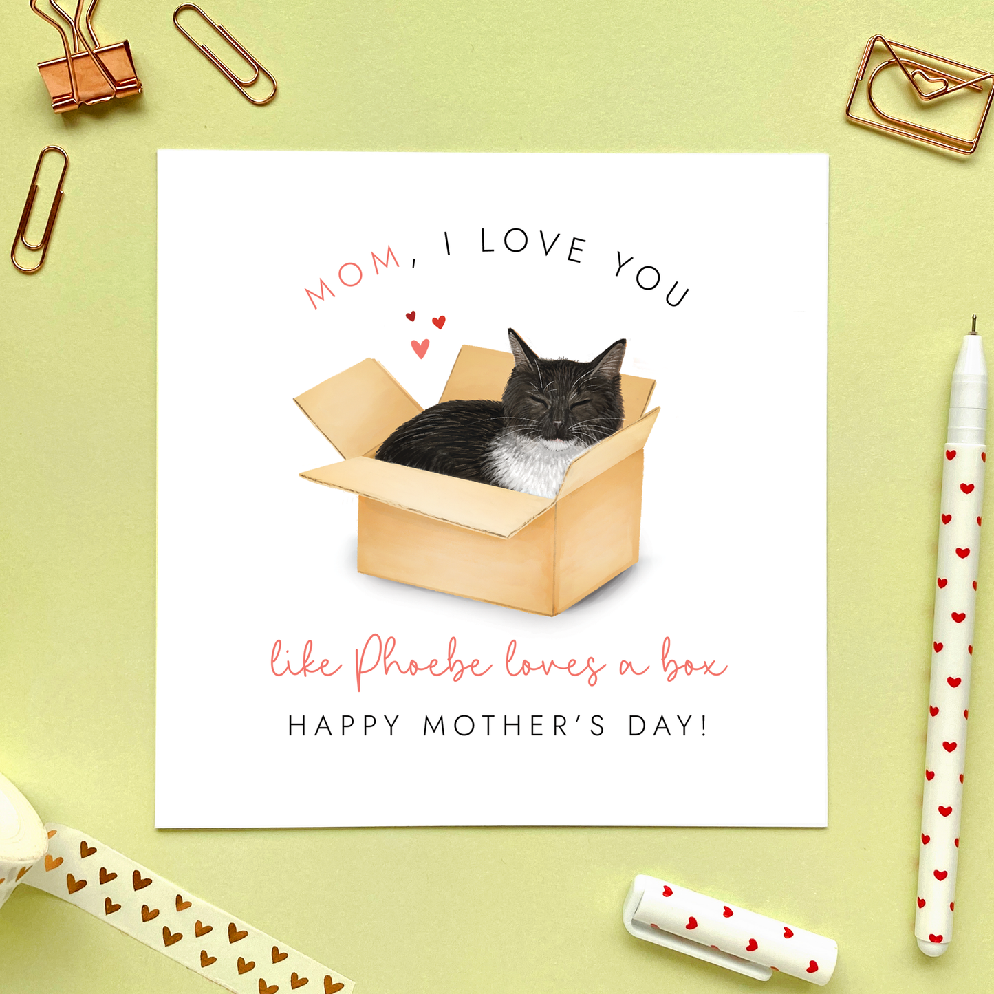 Personalised Choose the Cat Mother's Day Card for Mum