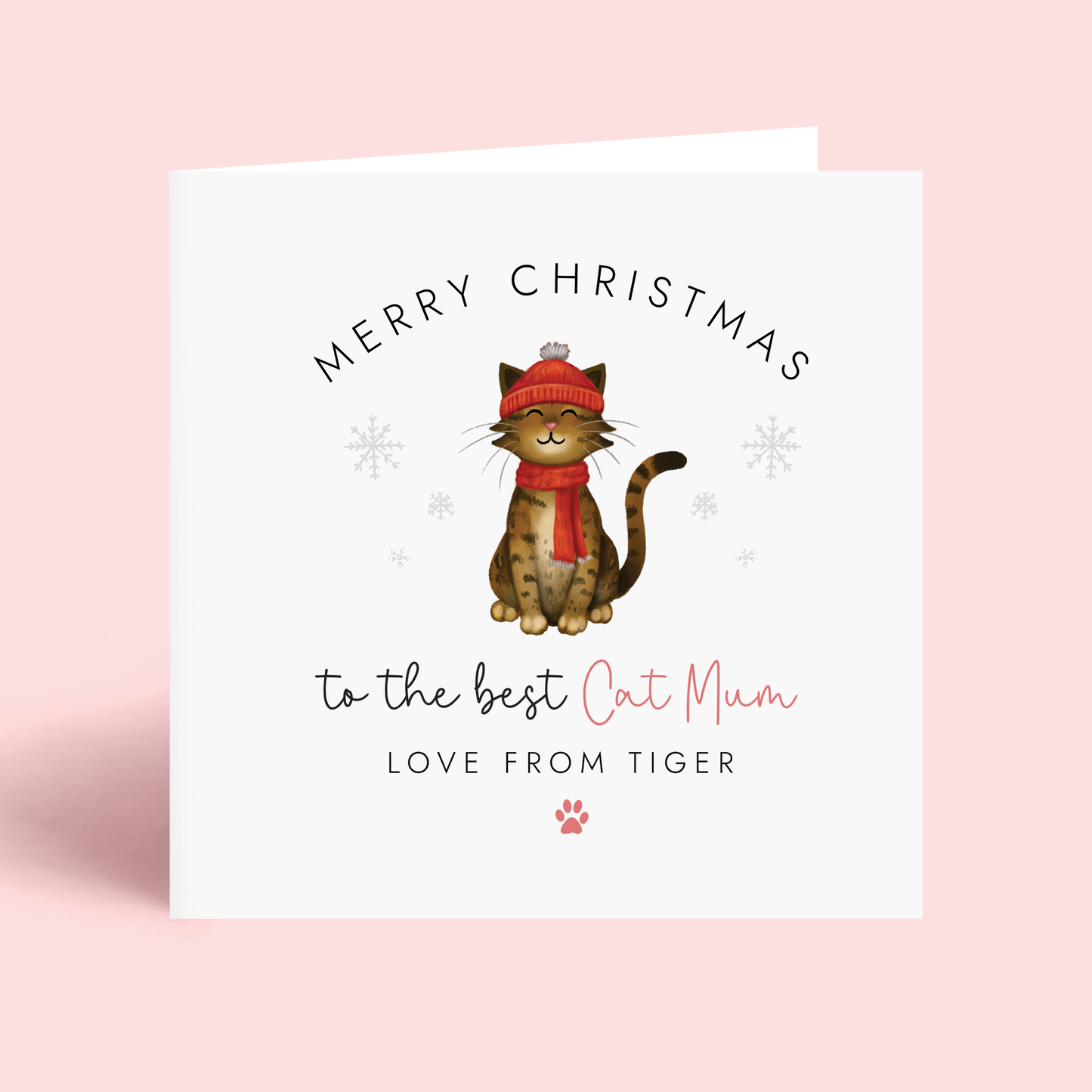 Personalised From the Cat Christmas Card for Cat Mum