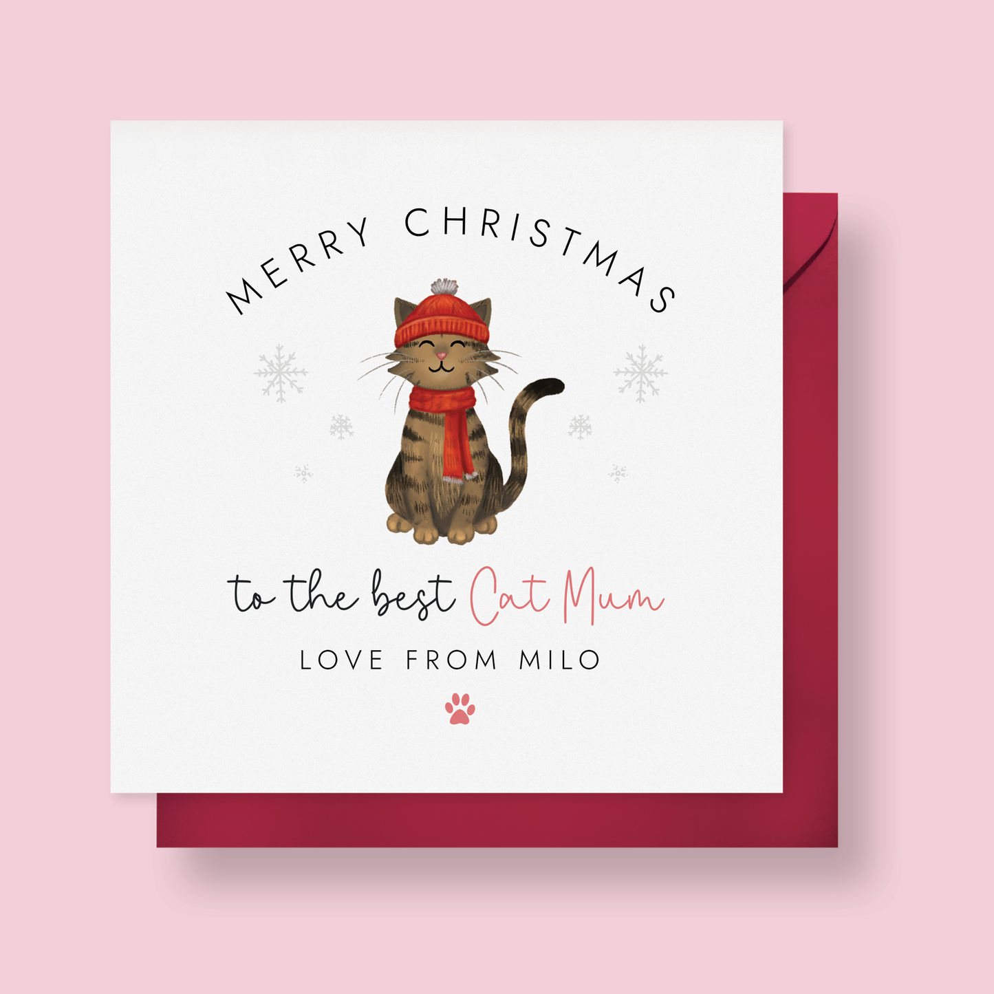 Personalised From the Cat Christmas Card for Cat Mum
