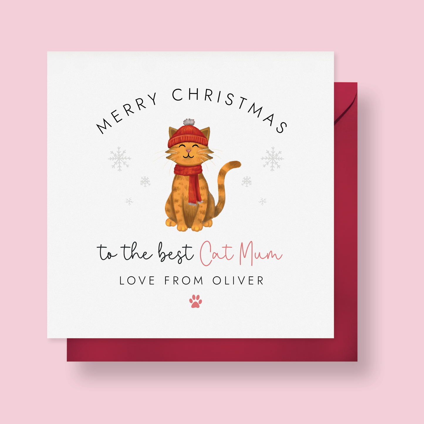 Personalised From the Cat Christmas Card for Cat Mum