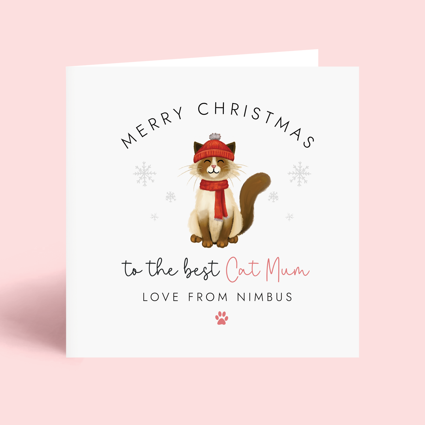 Personalised From the Cat Christmas Card for Cat Mum
