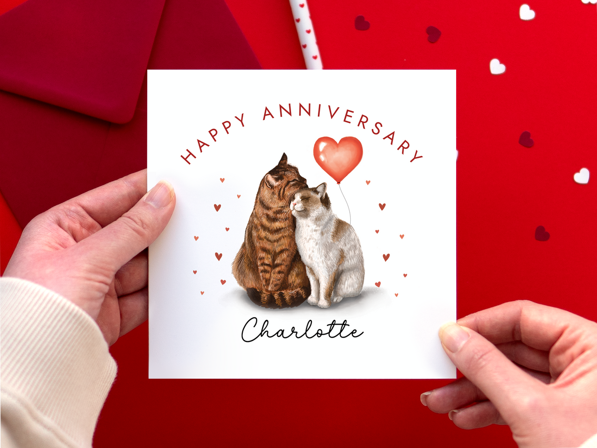 Personalised Cats Anniversary Card