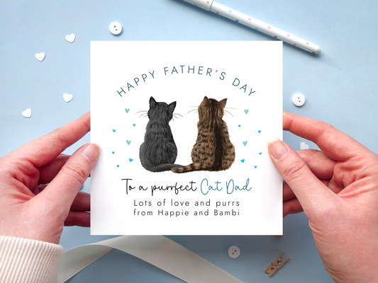 Personalised Cat Father's Day Card for Cat Dad