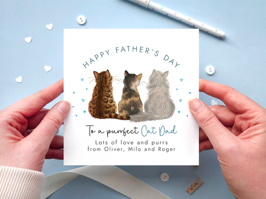 Personalised Father's Day Card from the Cats