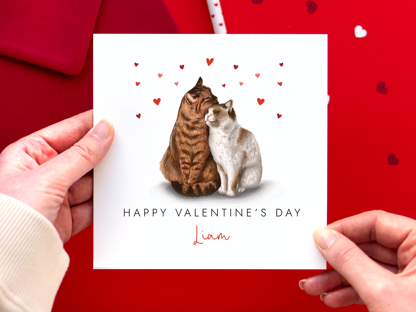 Personalised Cats Valentine's Day Card