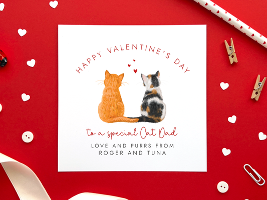 Personalised Cats Valentine's Day Card for Cat Dad