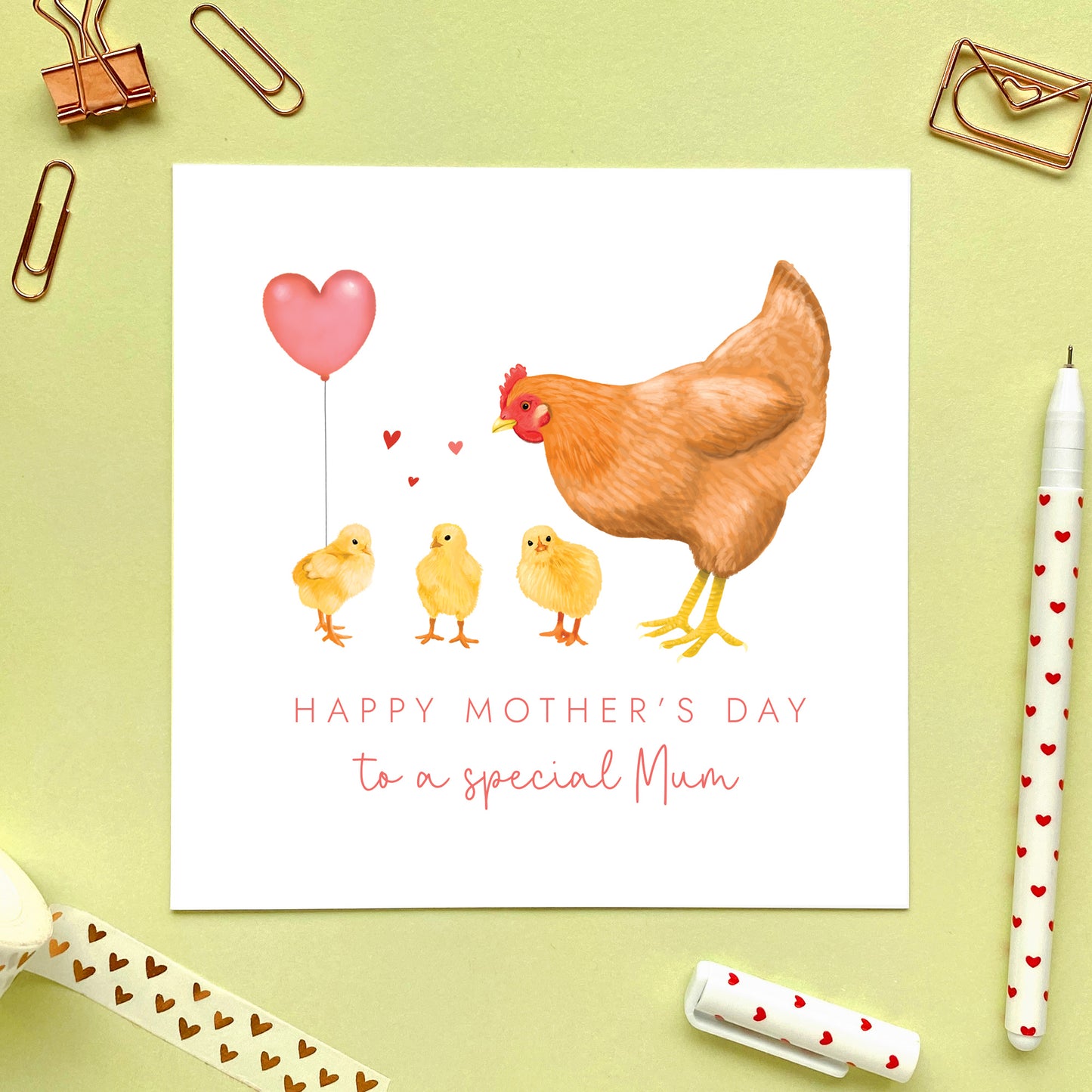 Personalised Chicken Mother's Day Card for Mum from 3 children