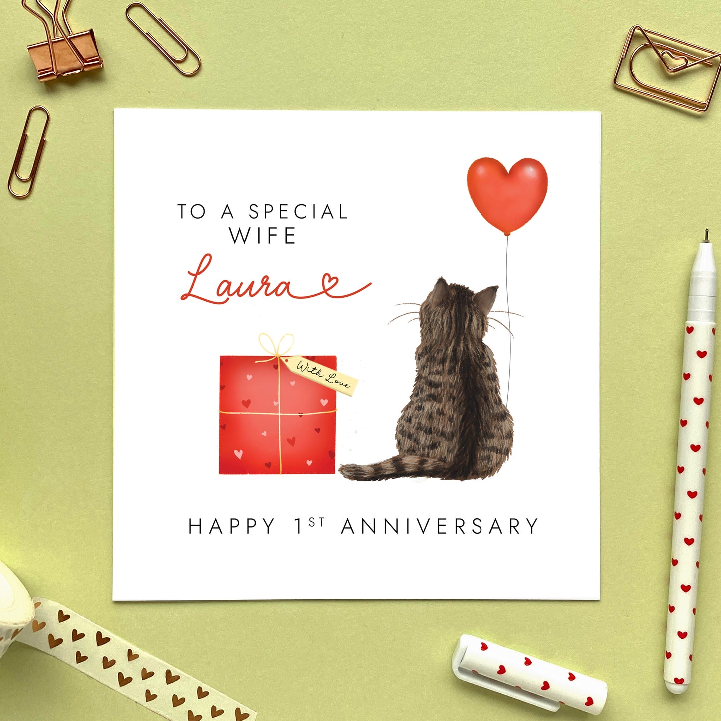 Choose the Cat Anniversary Card for Him / Her