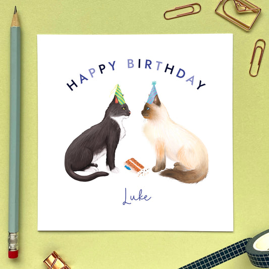 Personalised Choose the Cats Birthday Card for Him