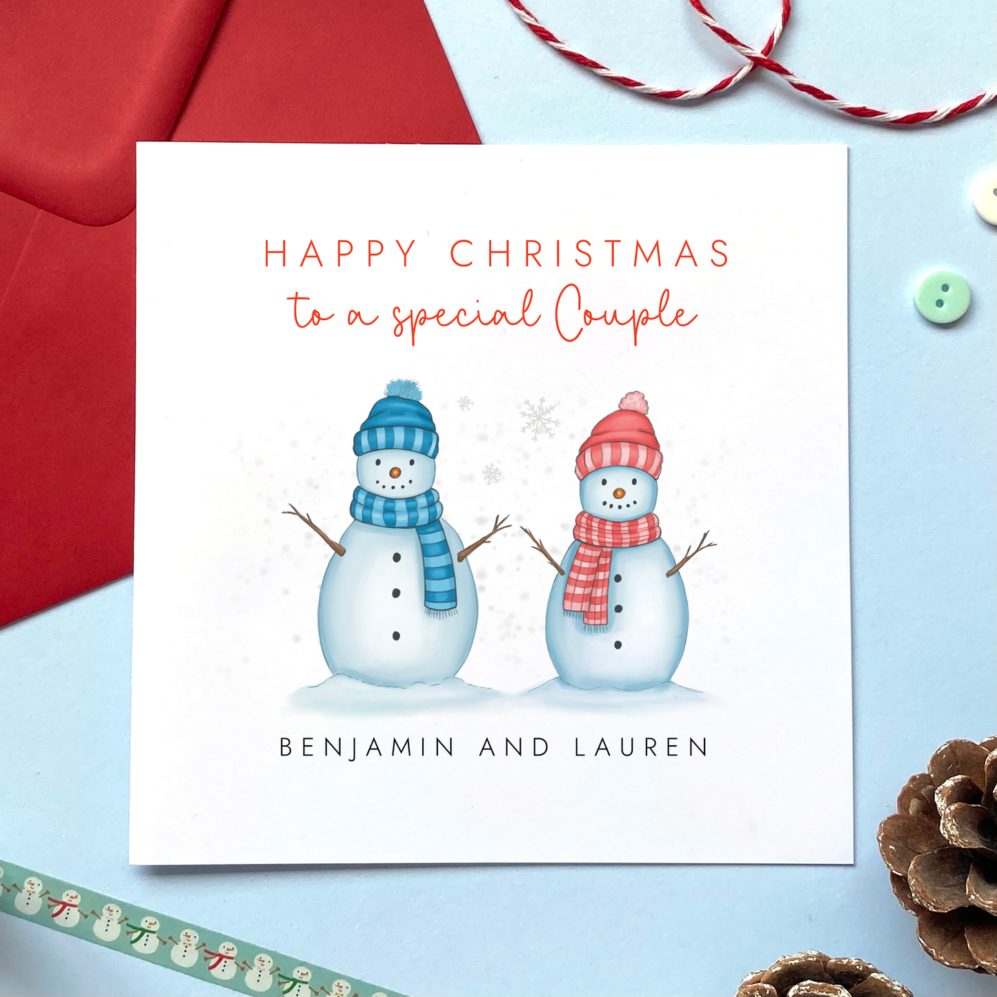Personalised Christmas Card for Couple
