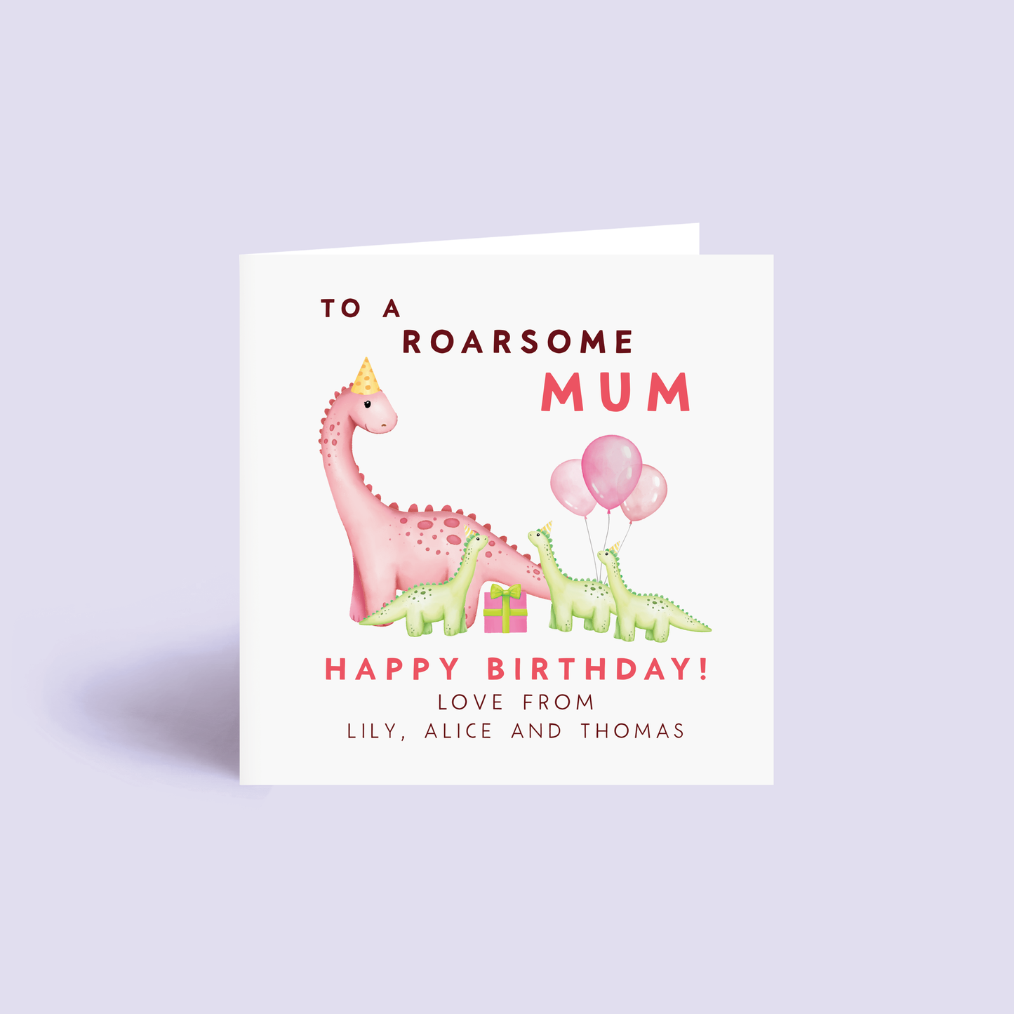 Personalised Dinosaurs Birthday Card for Mummy