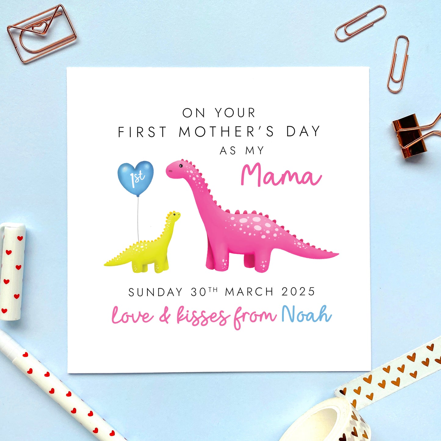 Personalised Dinosaur First Mother's Day Card