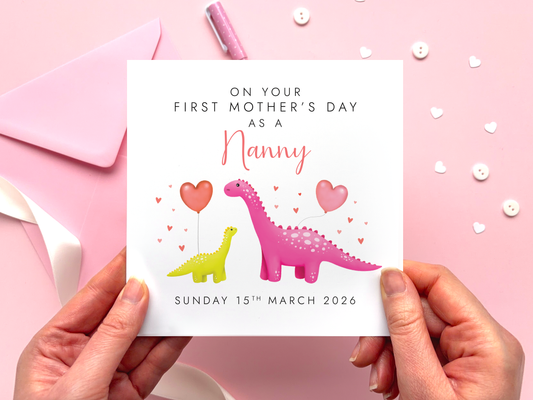 Personalised Dinosaur First Mother's Day Card