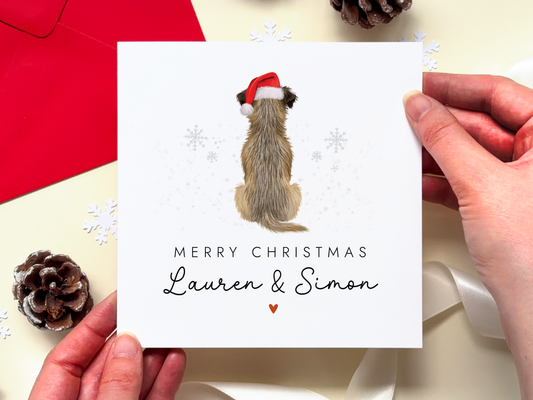 Personalised Border Terrier Dog Christmas Card