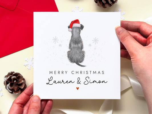 Personalised Schnauzer Dog Christmas Card
