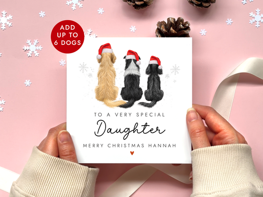 Personalised Dog Christmas Card for Daughter