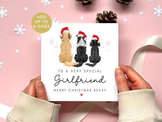 Personalised Dog Christmas Card for Girlfriend