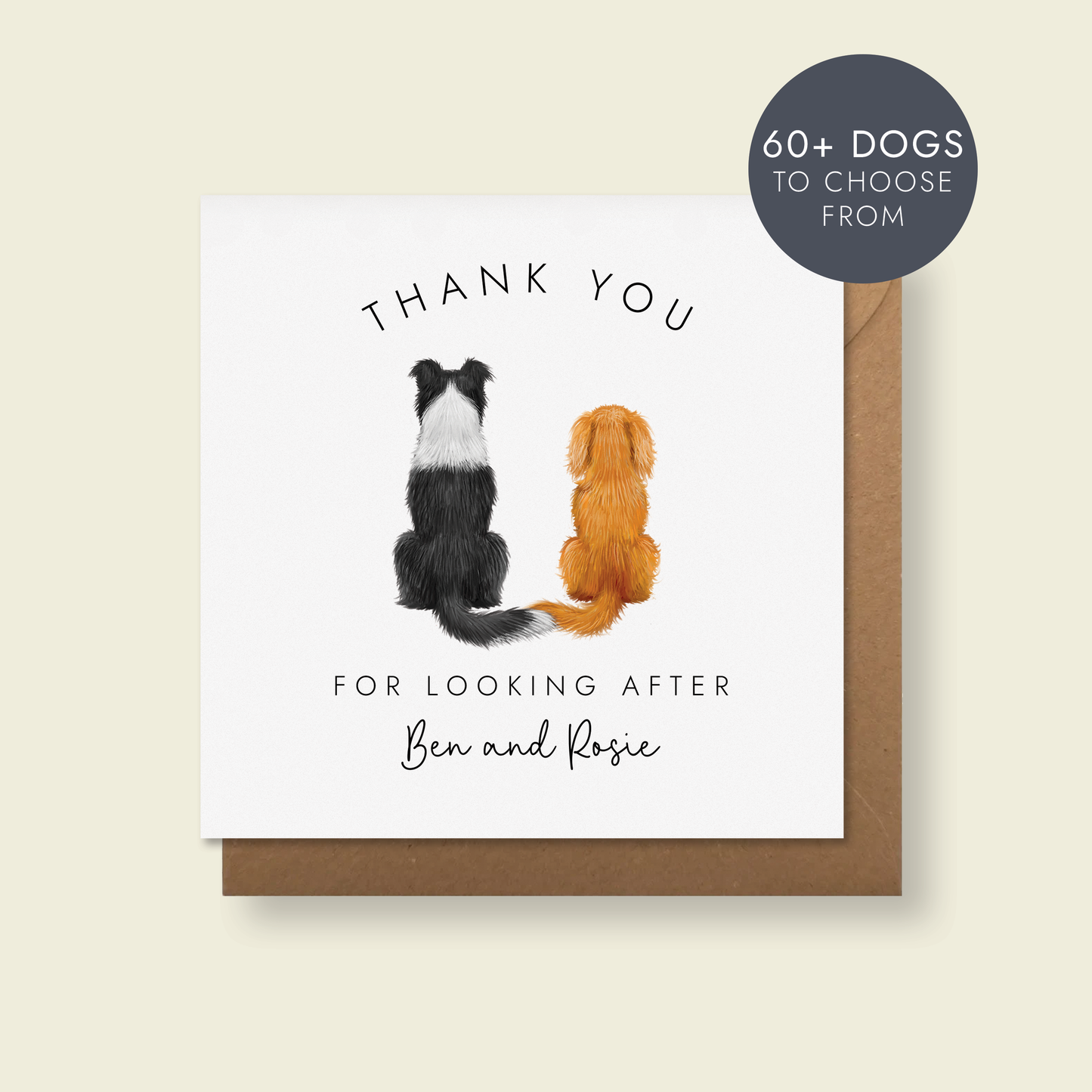 Personalised Dogs Thank You Card