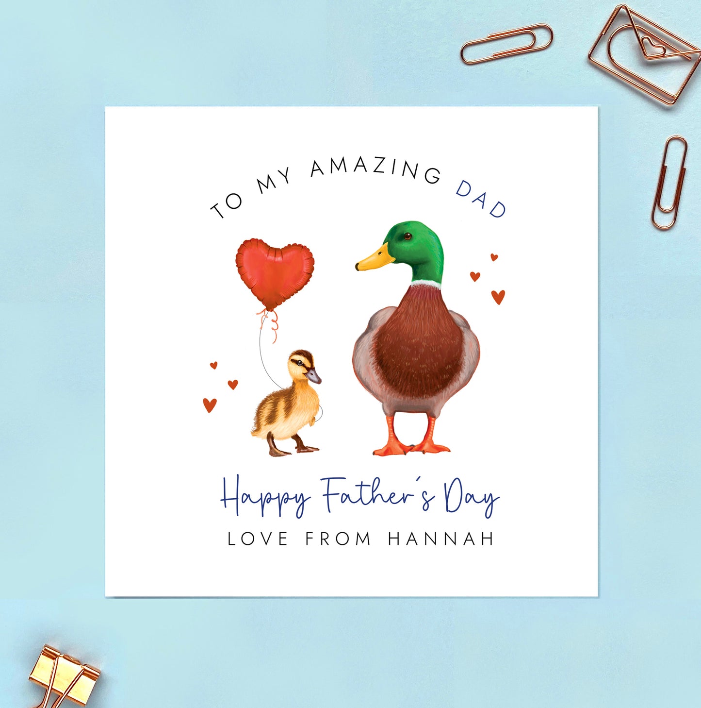 Ducks Fathers Day Card for Grandad from 2 Children