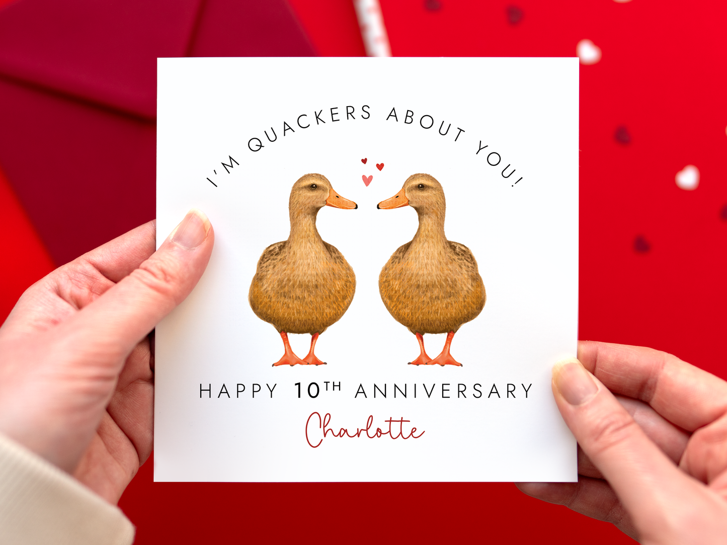 Personalised Duck Anniversary Card for Partner