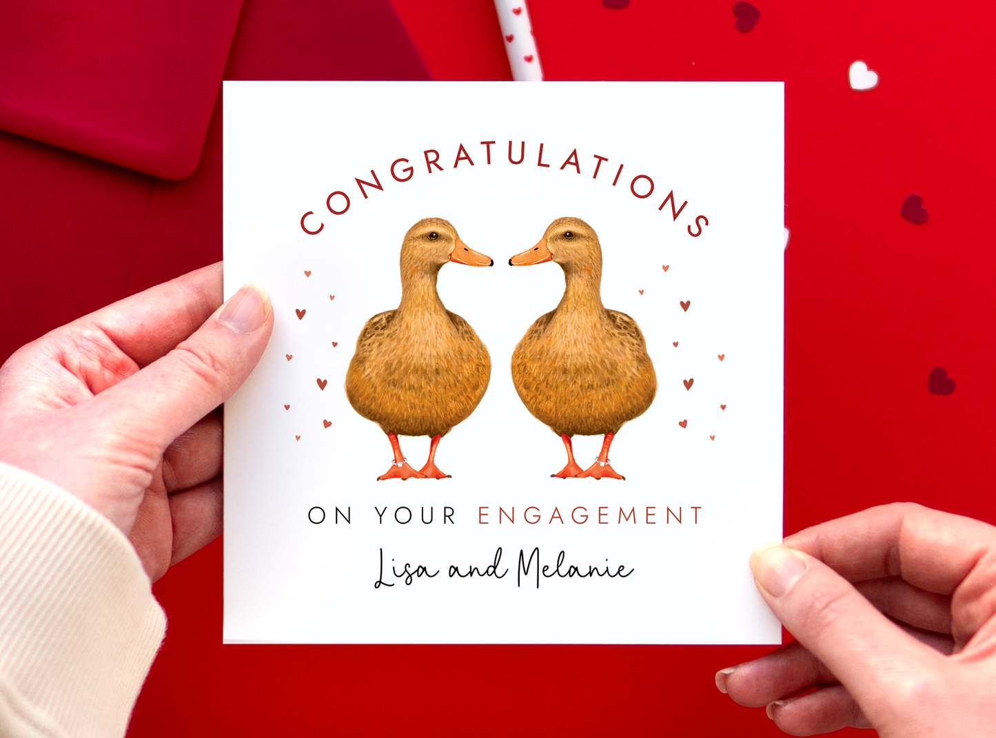 Personalised Ducks Engagement Card