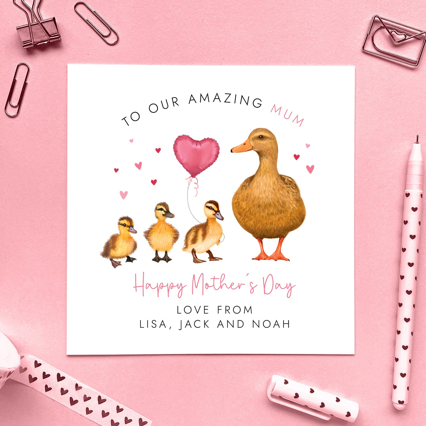 Personalised Duck Mother's Day Card for Grandmother