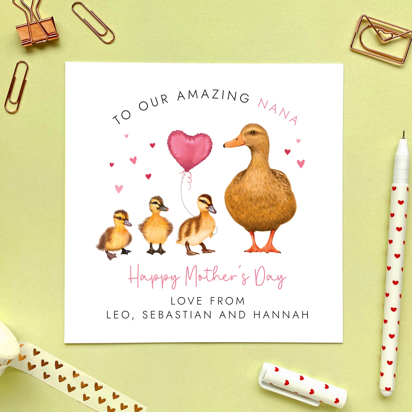 Personalised Duck Mother's Day Card for Mum