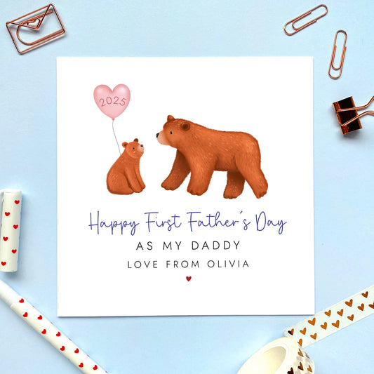 Bears First Fathers Day Card for Daddy