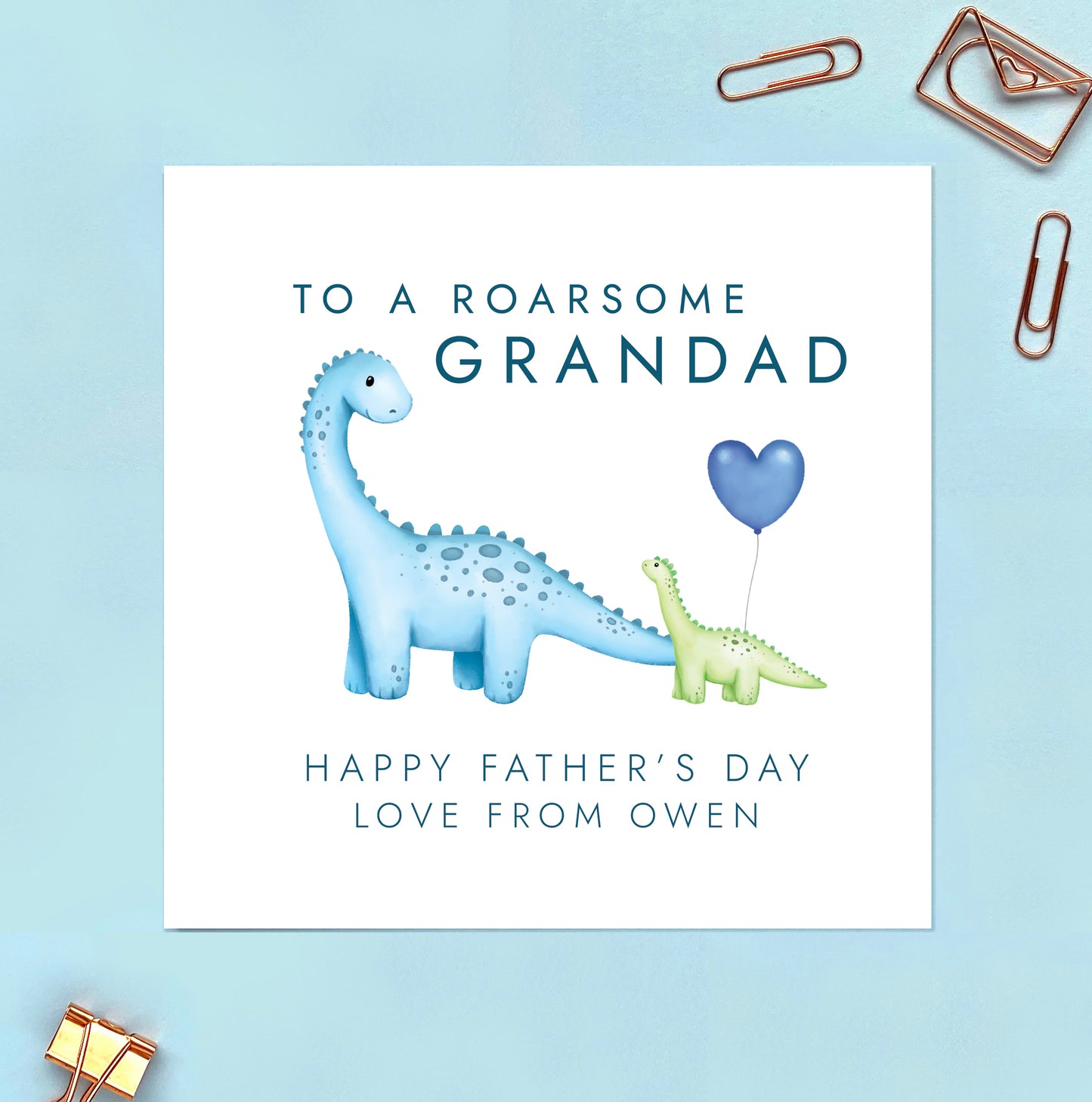 Personalised Dinosaur Fathers Day Card for Daddy